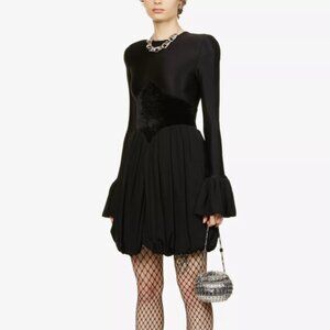 Paco Rabanne Balloon Dress with Velour Detail - 38 / S